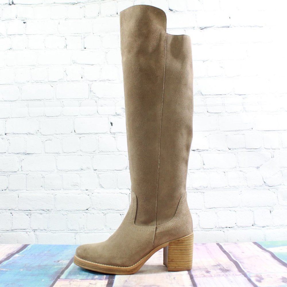 MTNG Block Heel Knee High Boots Brown Size 7